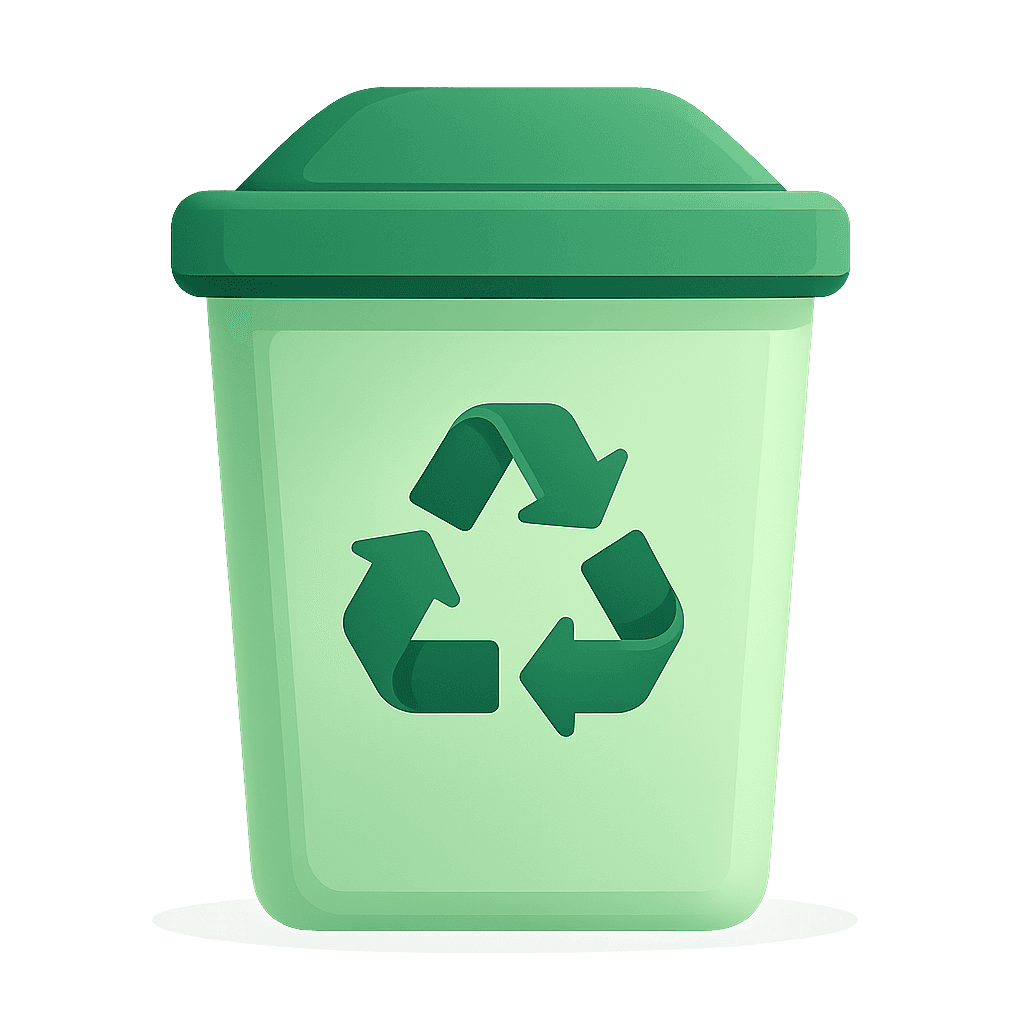 Green recycle bin icon