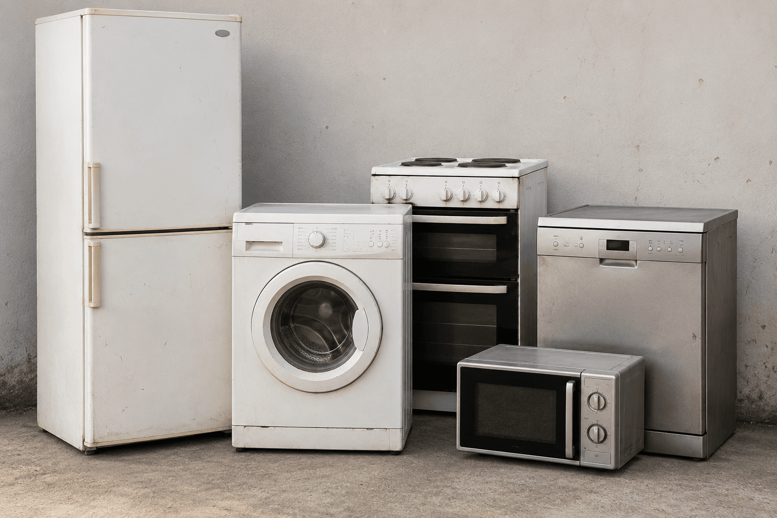 Household appliances ready for collection